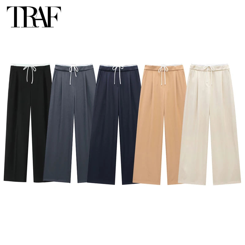 Calça Pantalona Pregas Alta | L’auver